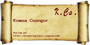 Komsa Csongor névjegykártya